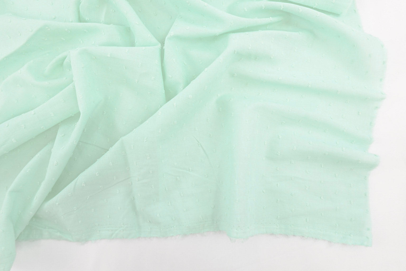 Spring Mint 100% Cotton Swiss Dot