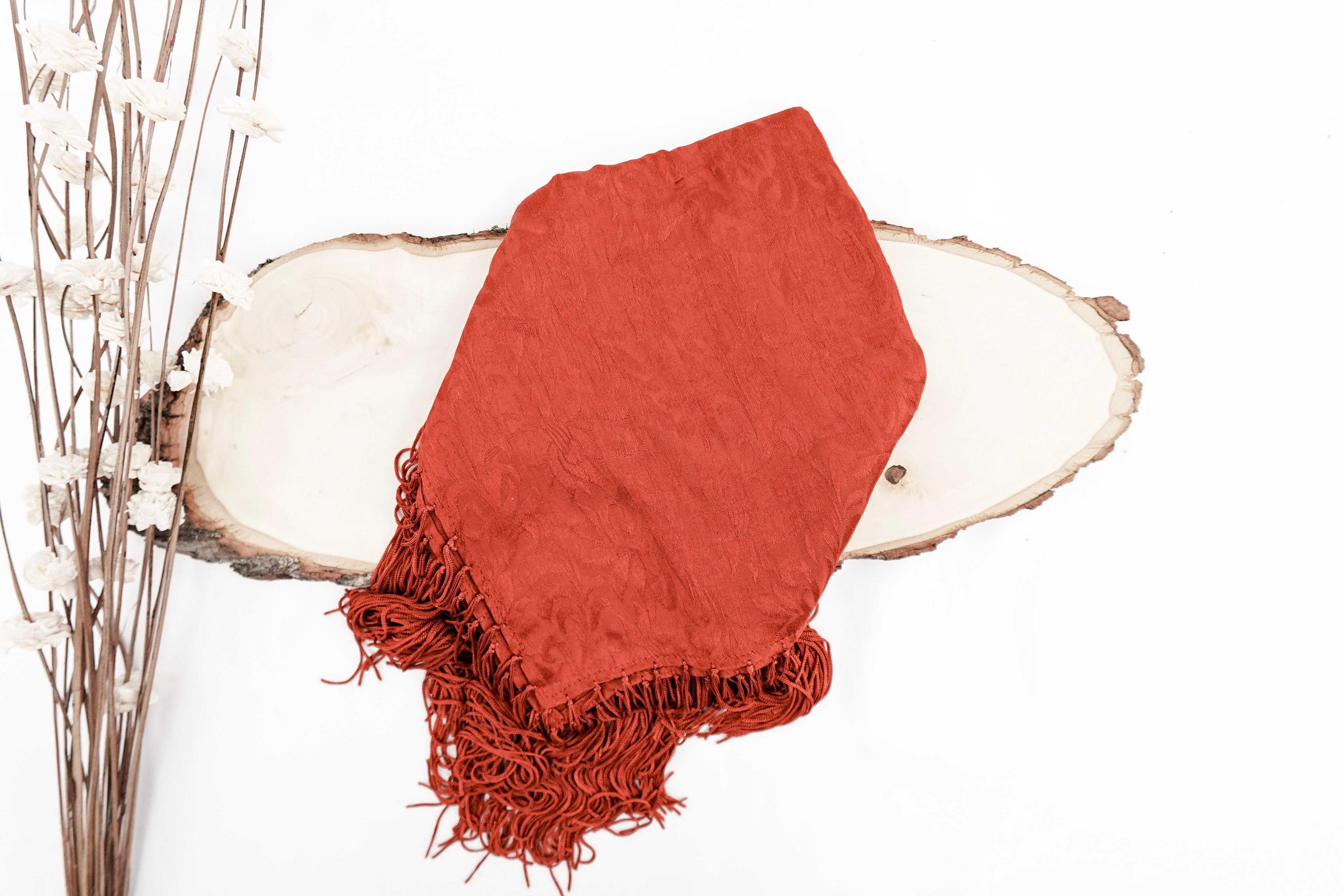 Auburn Tone On Tone Church Scarf with Fringe