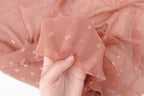 Mahogany Triangle Scarf with Metallic Details