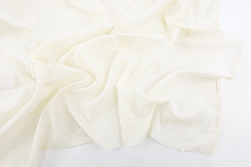 Buttercream 100% Cotton Swiss Dot
