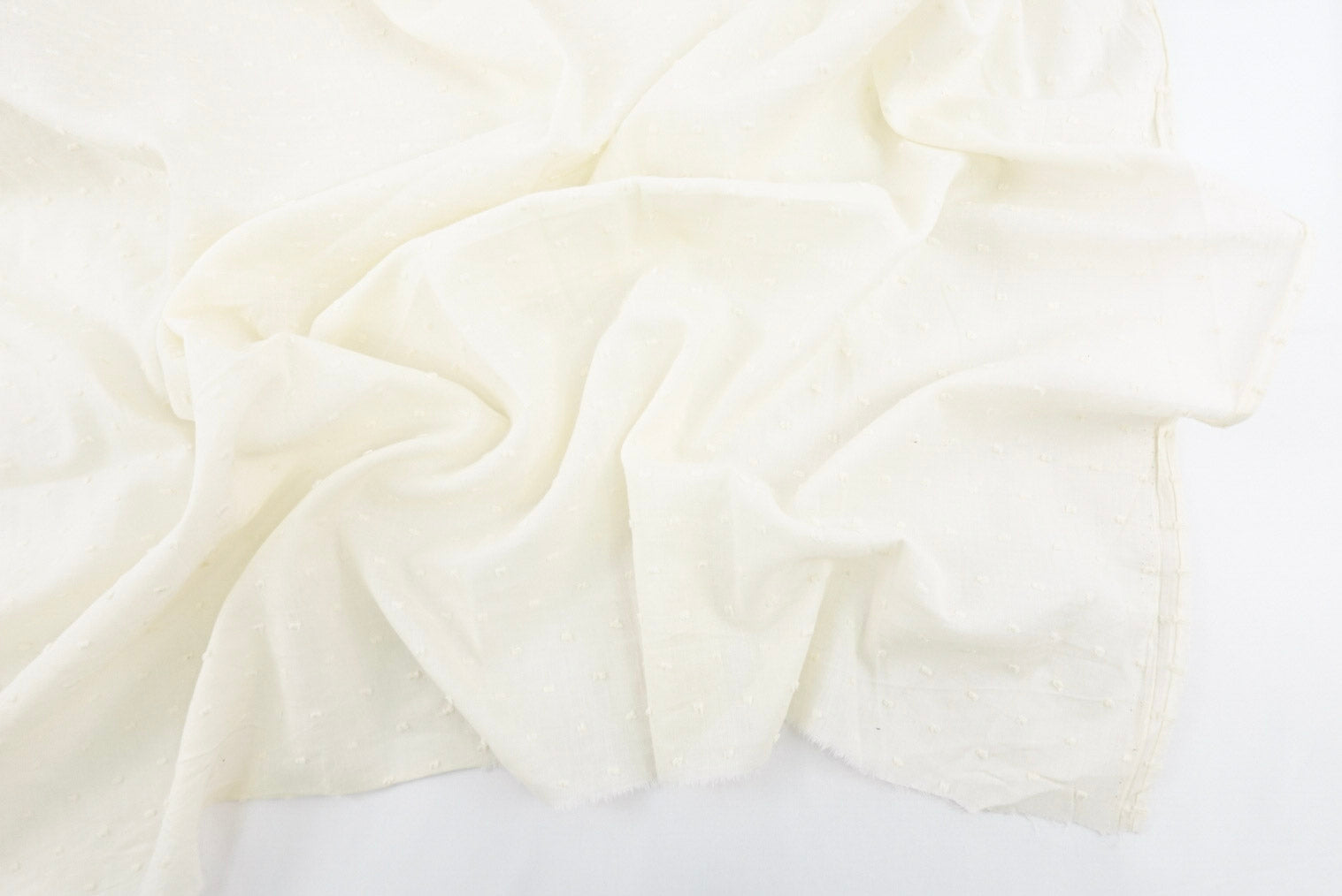 Buttercream 100% Cotton Swiss Dot