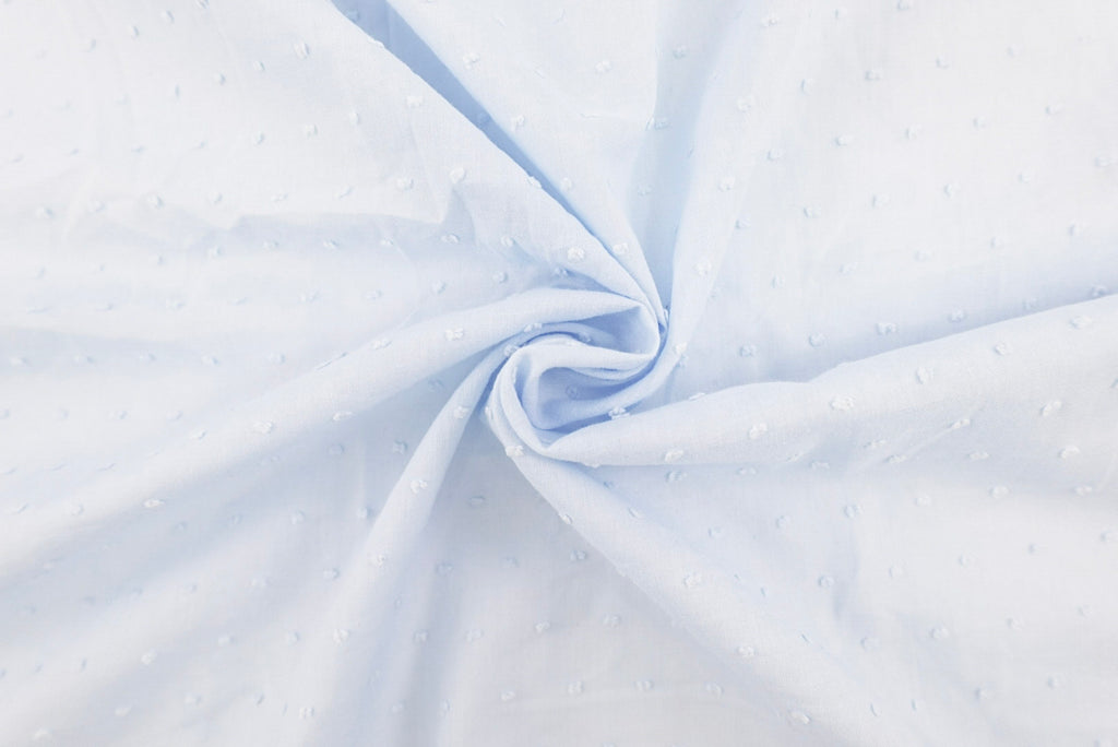 Cinderella Blue 100% Cotton Swiss Dot