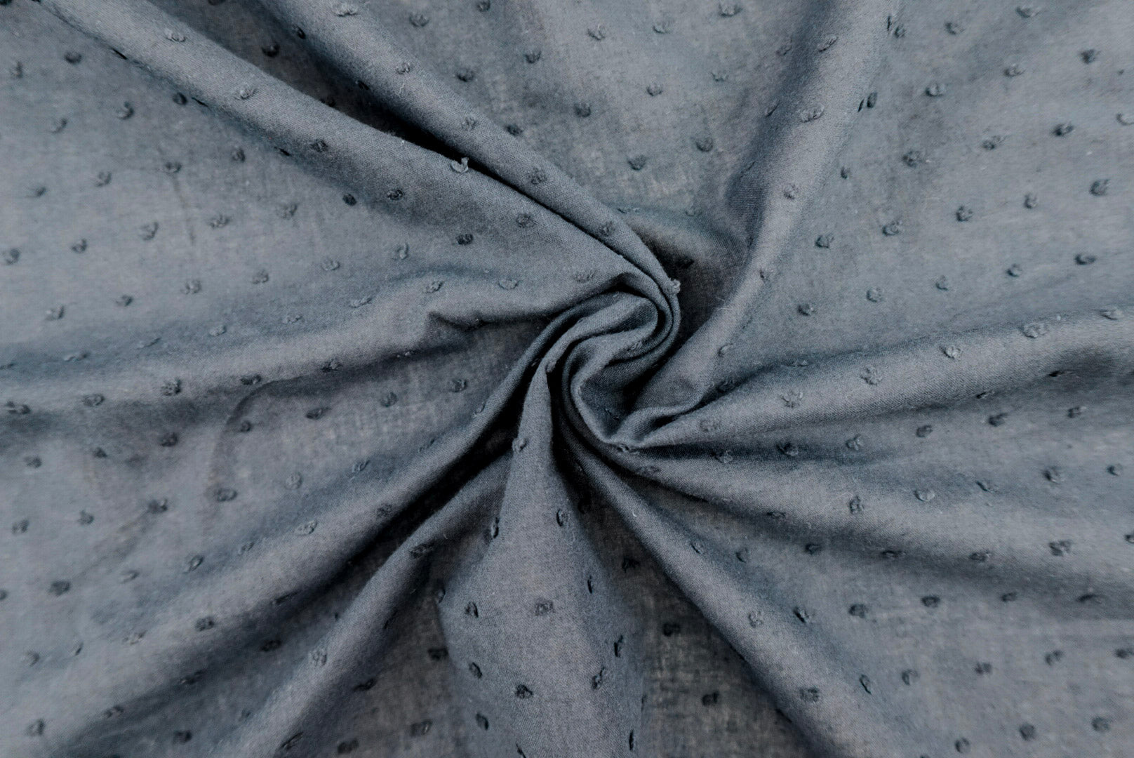 Navy 100% Cotton Swiss Dot