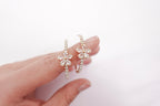Cubic Zirconia Flower Hoop Earrings