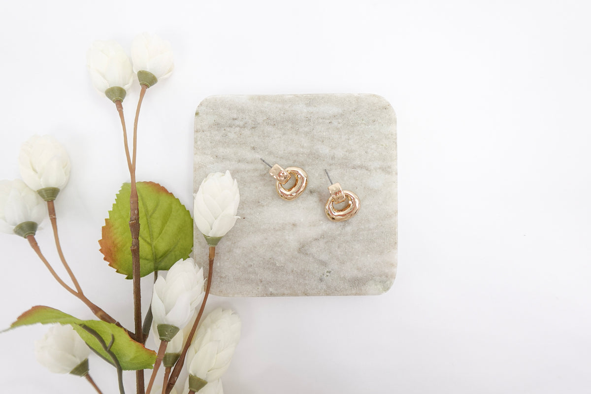 Gold-Toned Chunky Door-Knocker Drop Earrings