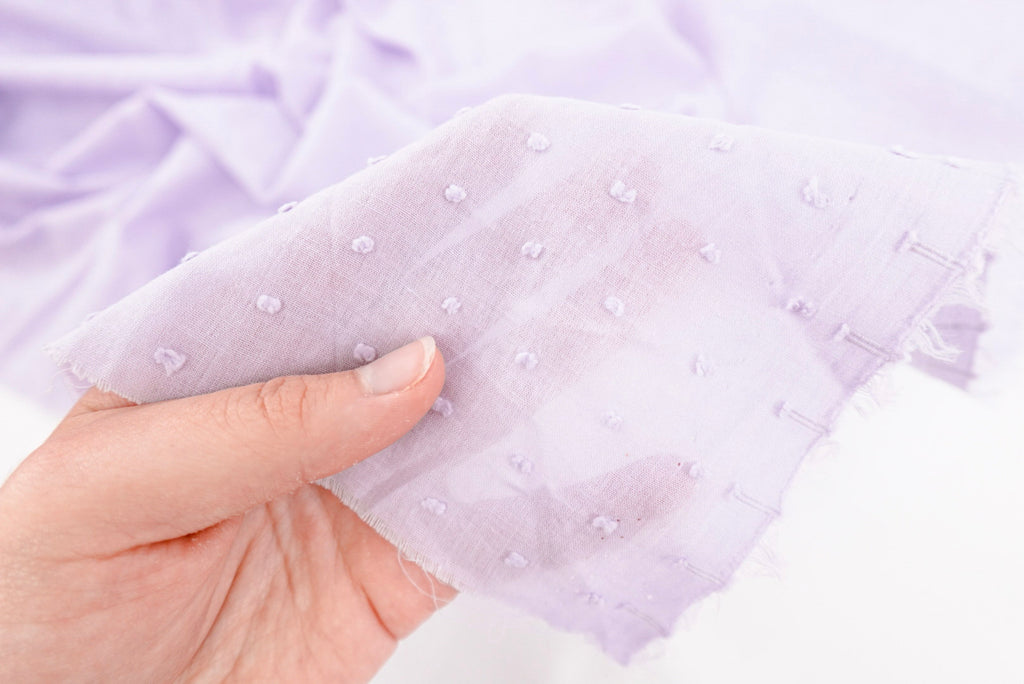 Purple 100% Cotton Swiss Dot