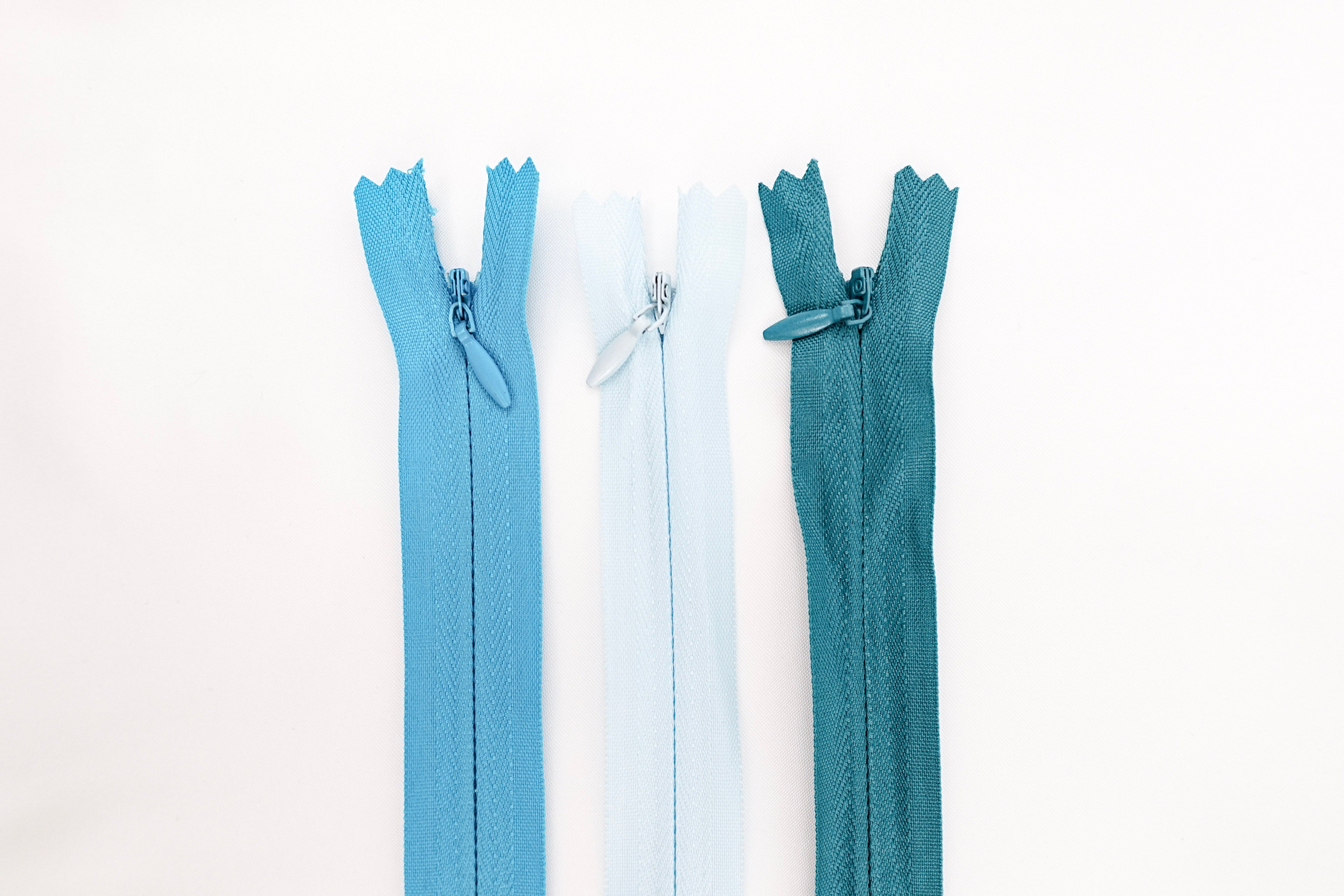 Invisible Zippers Blues & Greens