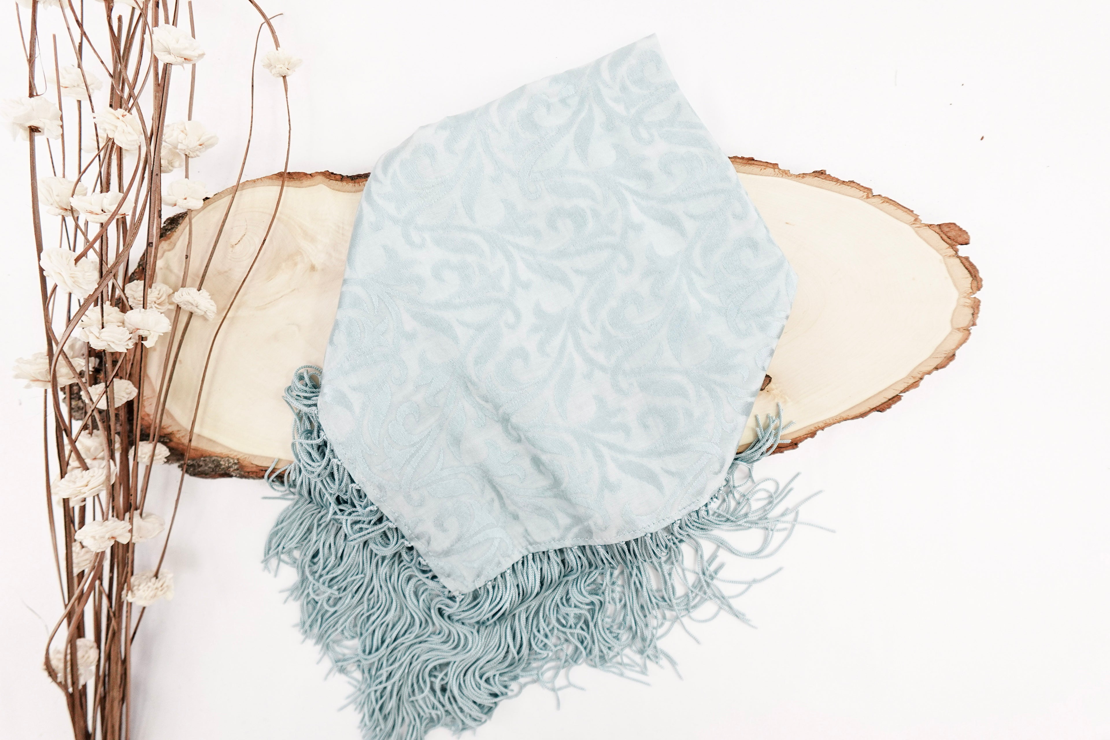 Opal Tone On Tone Church Scarf with Fringe