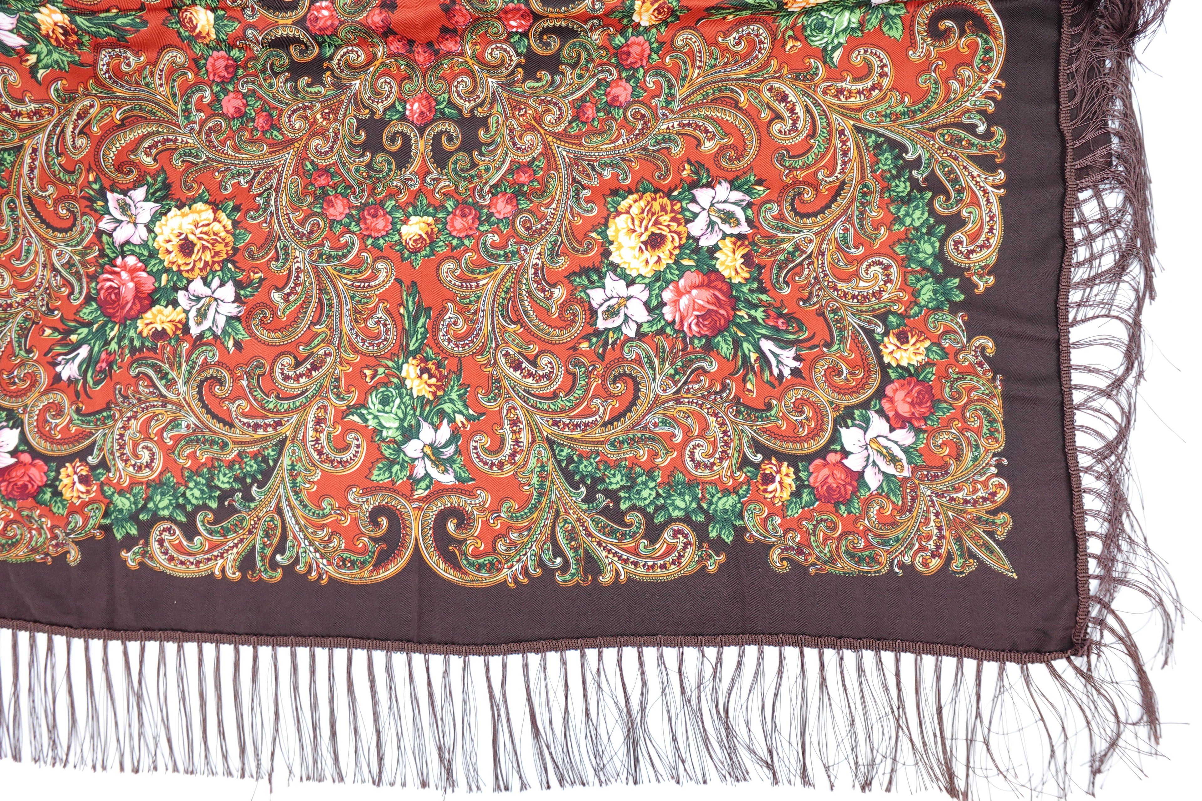 Chocolate Brown Russia Style Church Scarf