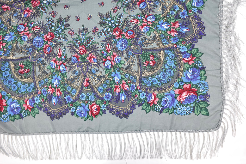 Dark Grey Russia Style Church Scarf