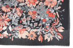 Black Extra Large Russia Style Church Scarf with Frayed Edge