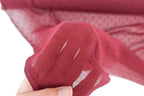 Cranberry Swiss Dot Chiffon with Metallic Details