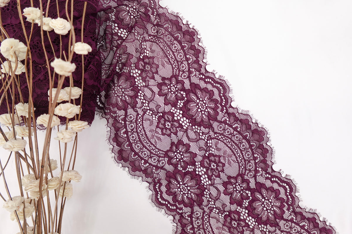Dark Muted Berry 8.5" Lace