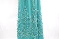 Teal Sequin Floral Bridal Lace