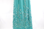 Teal Sequin Floral Bridal Lace