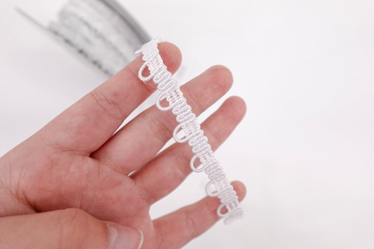 White 10mm Button Loops