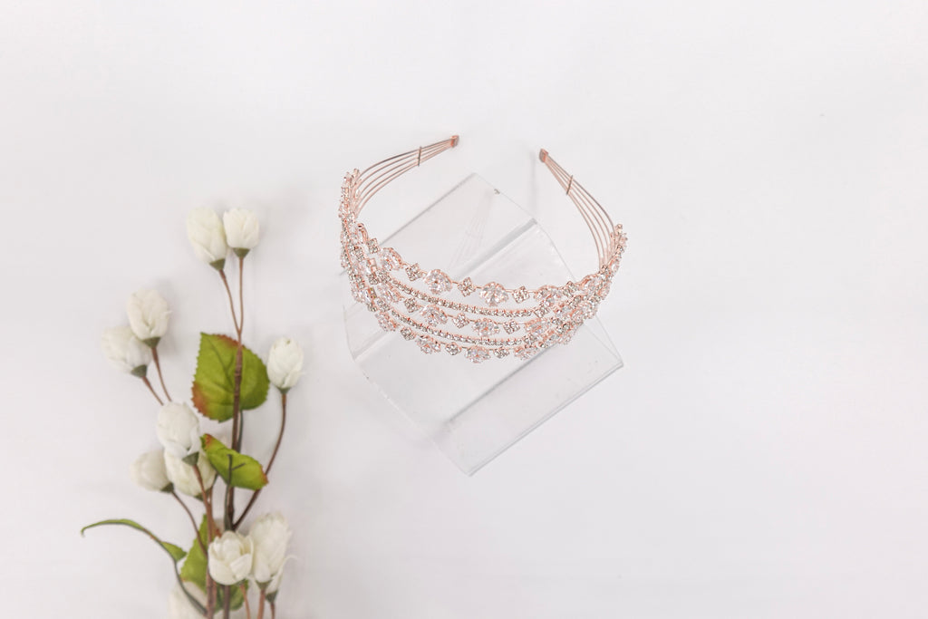 Cubic Zirconia Rose Gold Headband