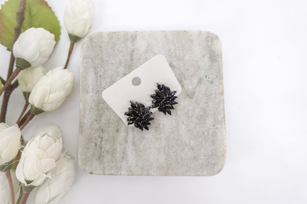 Black Cubic Zirconia Small Studs