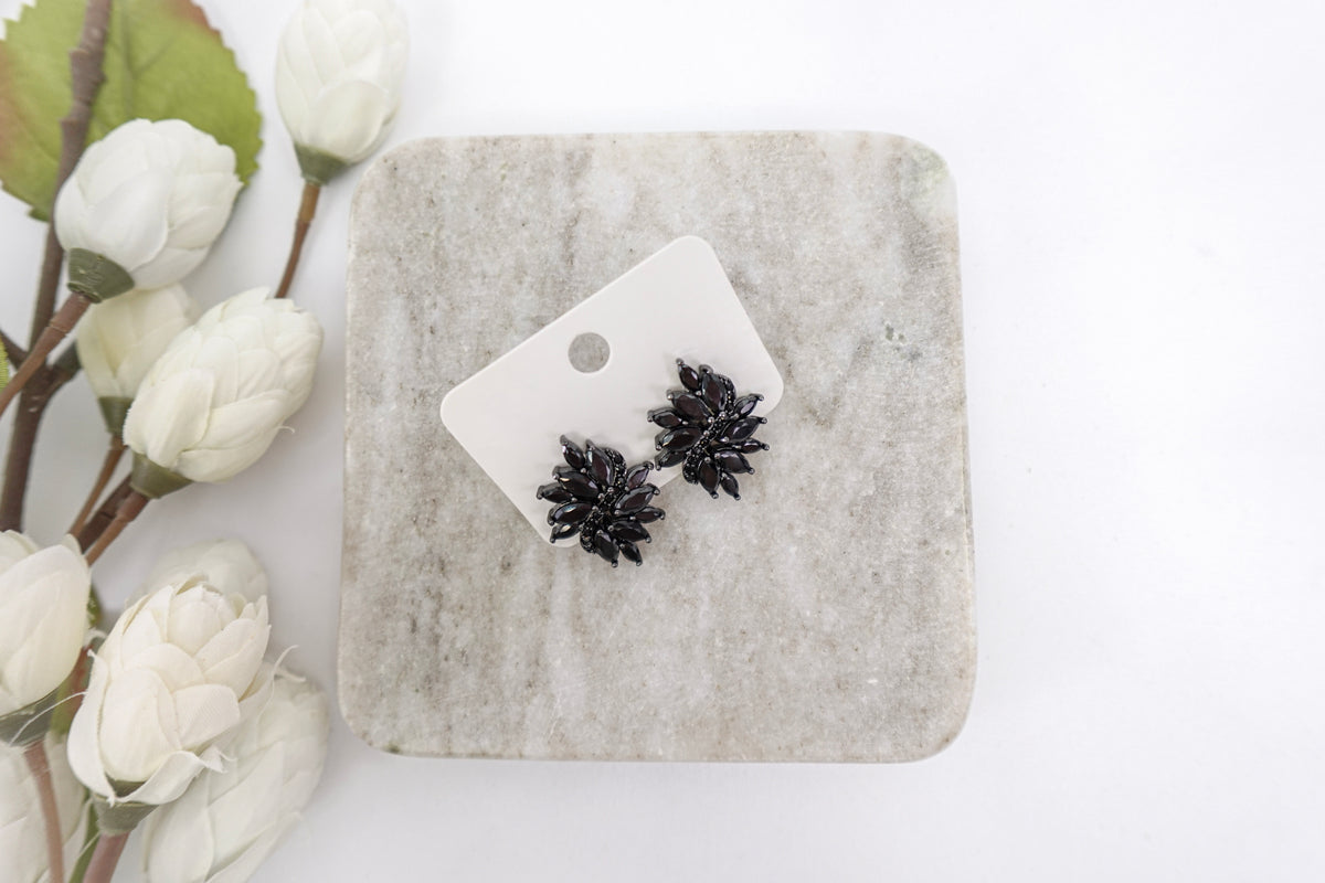 Black Cubic Zirconia Small Studs