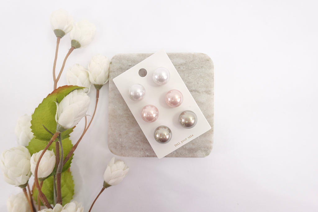 Chunky Ball Stud Earrings Set