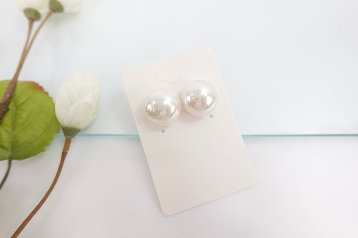 Pearl  Iridescent Chrome Chunky Stud Earrings
