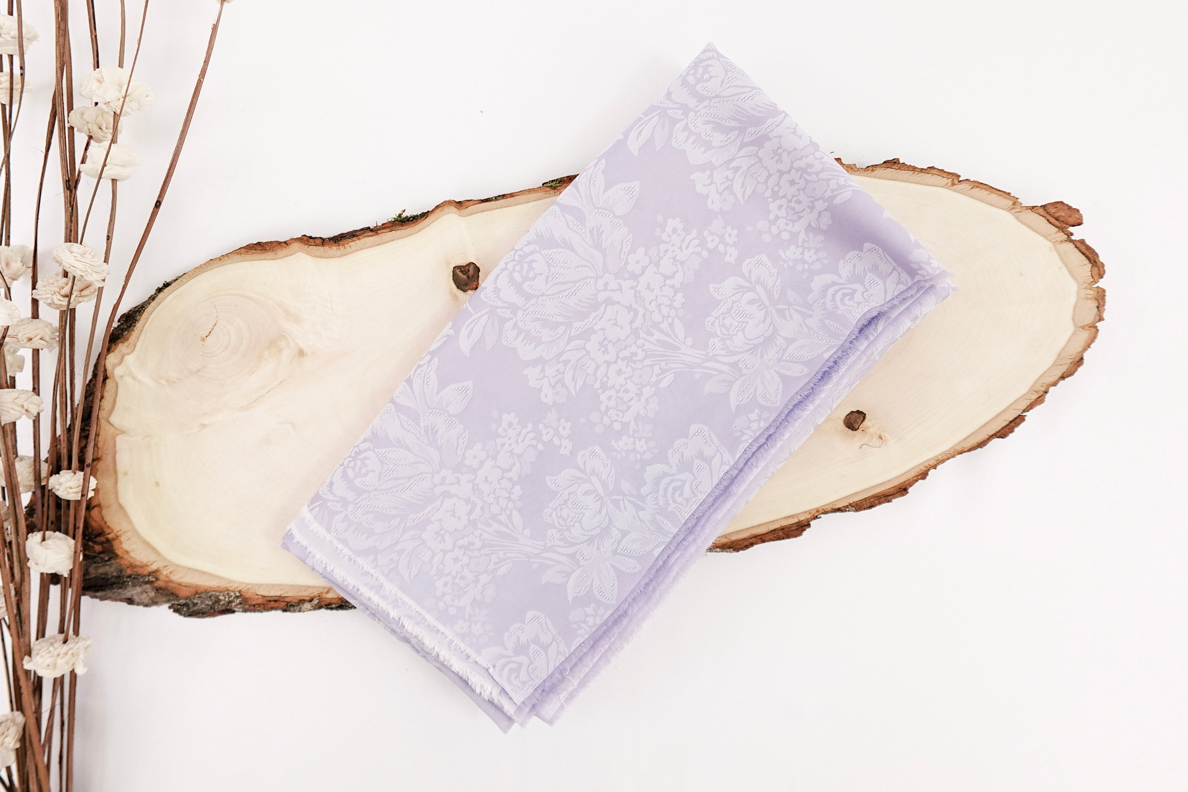 Bright Purple Roses Design Two Tone Church Scarf with Frayed Edge