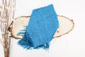 Bright Blue Tone On Tone Church Scarf with Fringe
