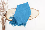 Bright Blue Tone On Tone Church Scarf with Fringe