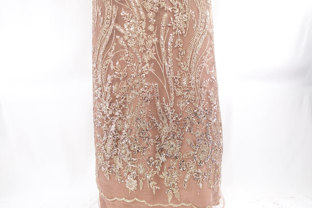 Rosegold Glitter & Sequin Bridal Lace