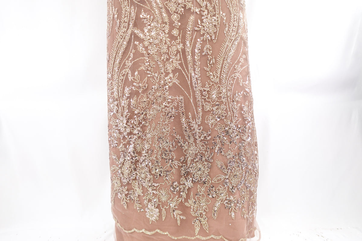Rosegold Glitter & Sequin Bridal Lace