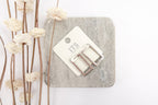 Silver Toned Rectangular Hoop Style Earrings