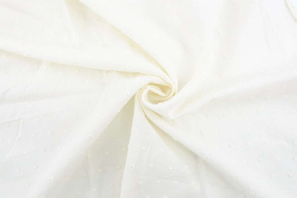 Buttercream 100% Cotton Swiss Dot