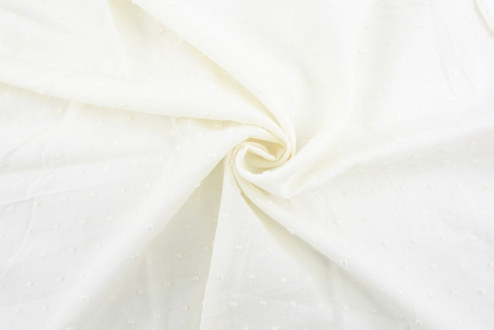 Buttercream 100% Cotton Swiss Dot
