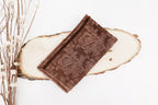 Brown Roses Design Two Tone Church Scarf with Frayed Edge