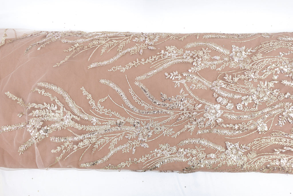 Rosegold Glitter & Sequin Bridal Lace