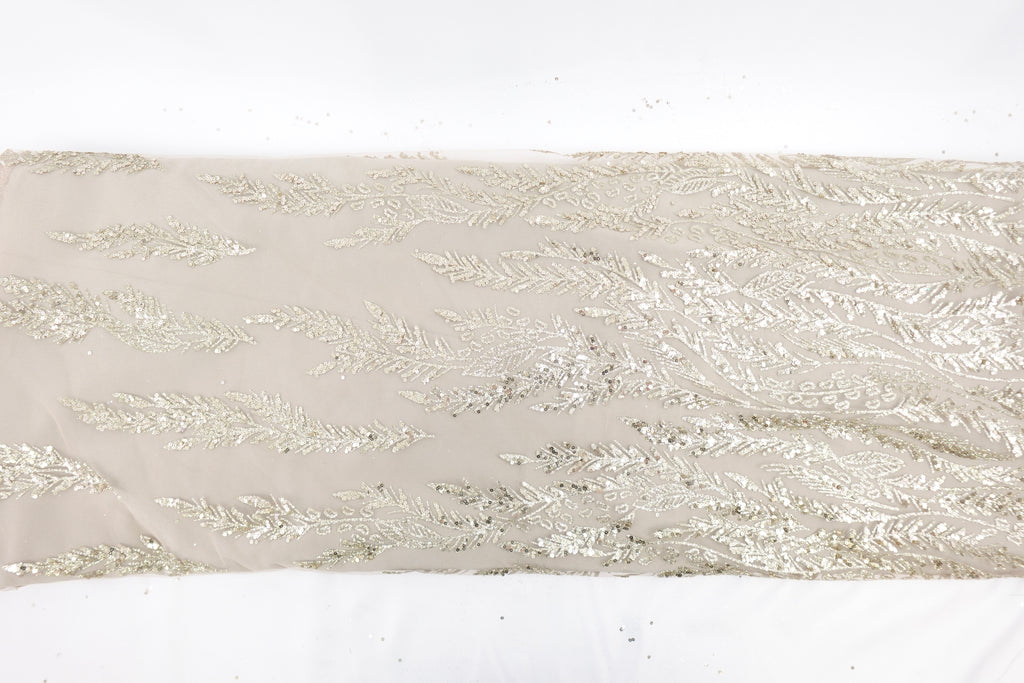 Gold Glitter & Sequin Bridal Lace