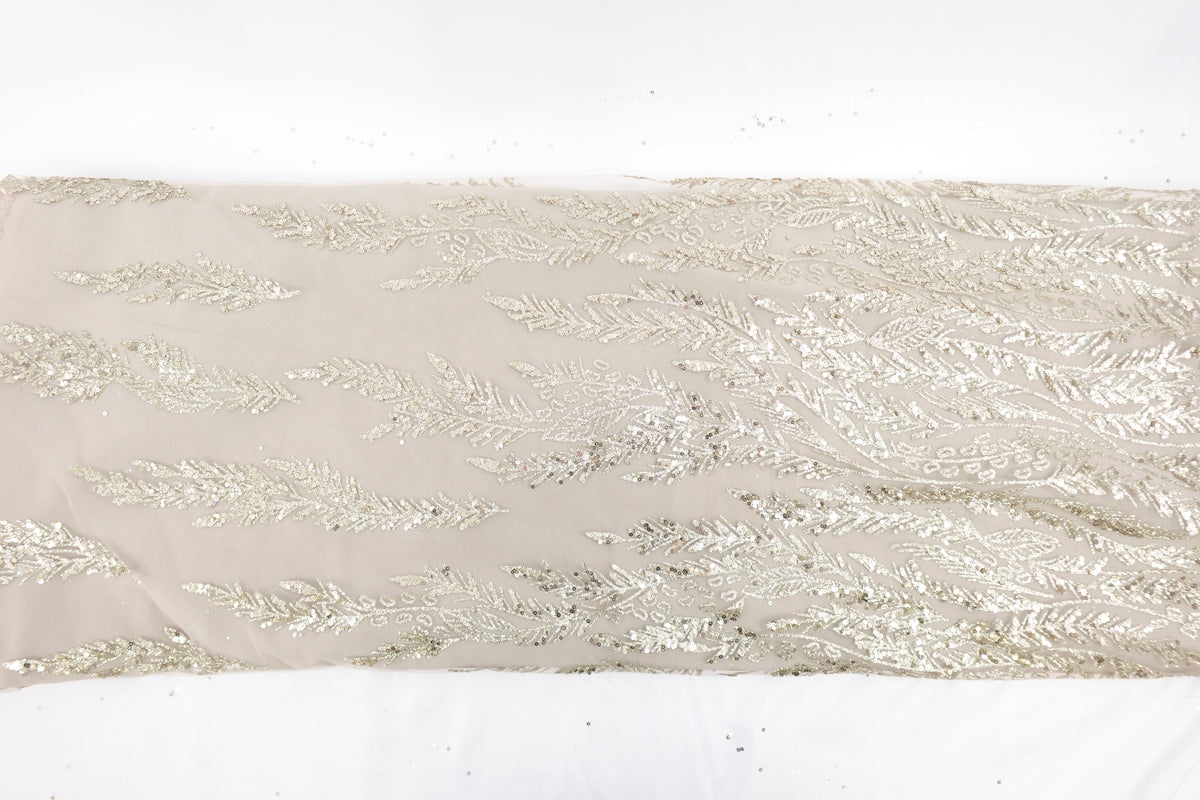Gold Glitter & Sequin Bridal Lace