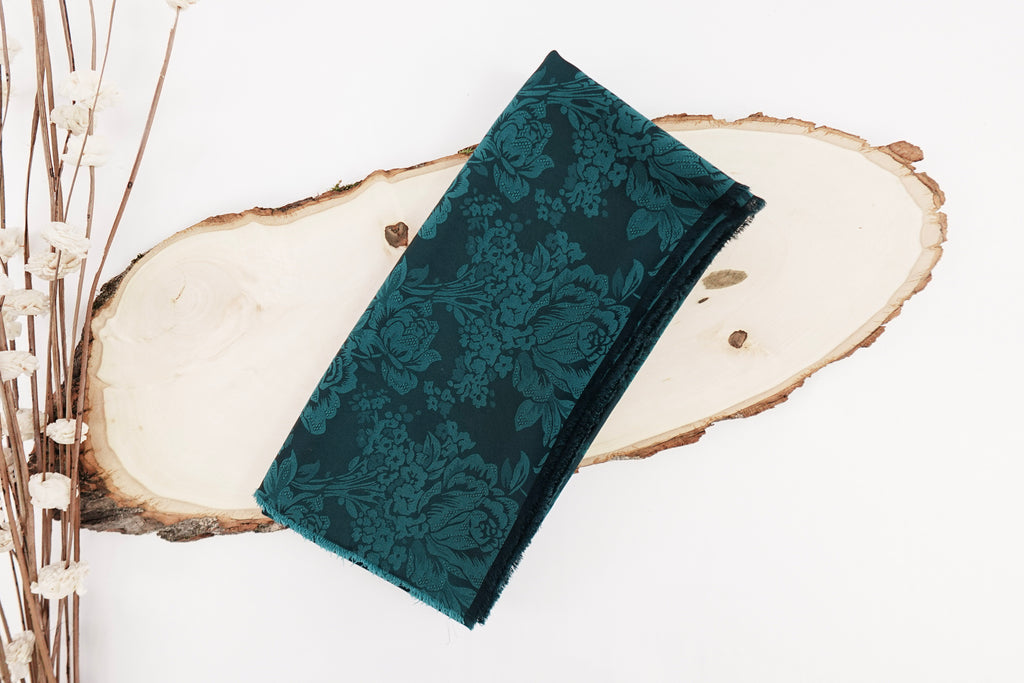 Jasper Roses Design Two Tone Church Scarf with Frayed Edge