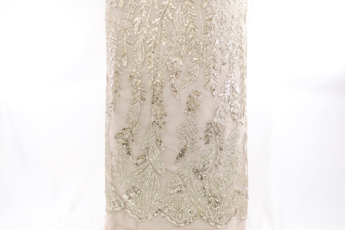 Gold Glitter & Sequin Bridal Lace