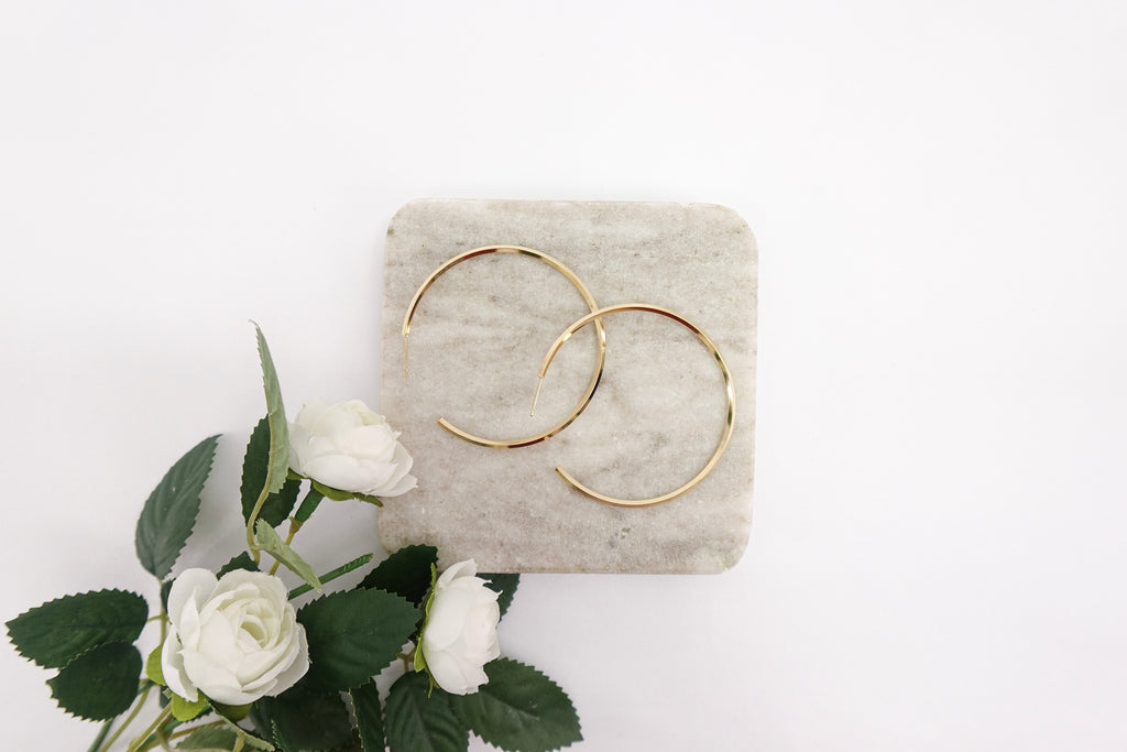 Gold Dipped Simple Hoop Earrings