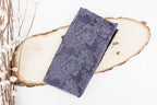 Blackberry Roses Design Two Tone Church Scarf with Frayed Edge