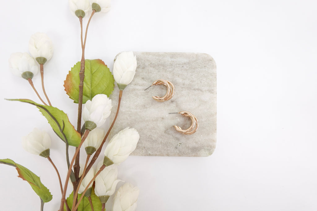 Gold-Toned Layered Hoop Earrings
