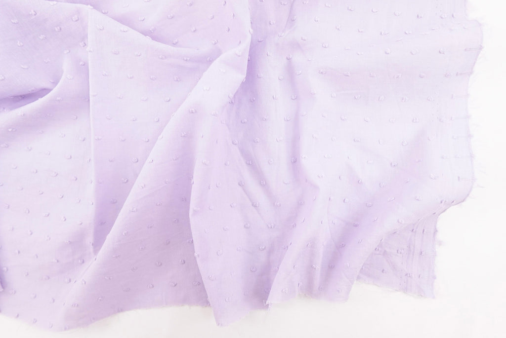 Purple 100% Cotton Swiss Dot