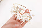 Pearls and Crystals Floral Headband