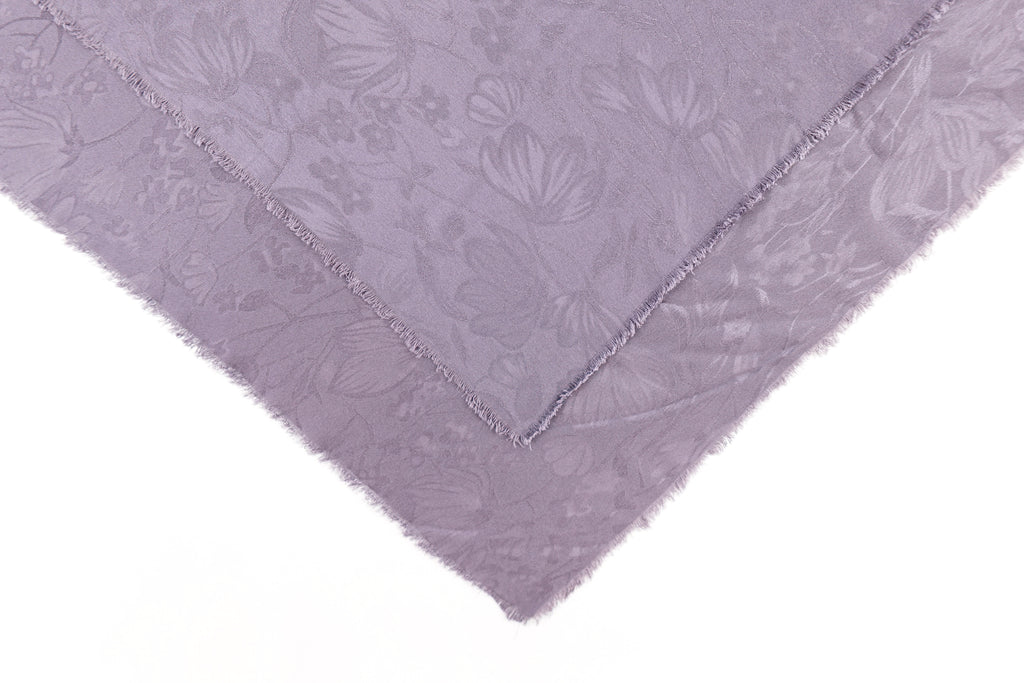 Blackberry Tulips Design Two Tone Church Scarf with Frayed Edge