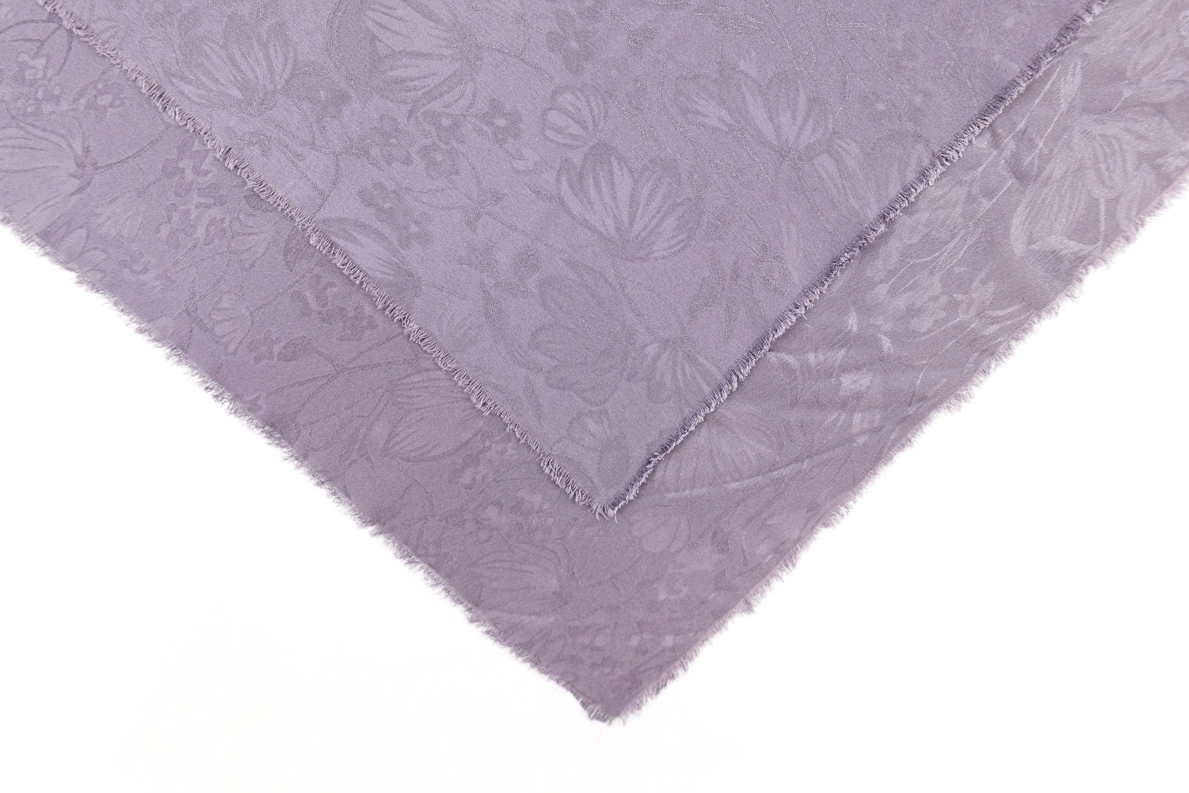 Blackberry Tulips Design Two Tone Church Scarf with Frayed Edge