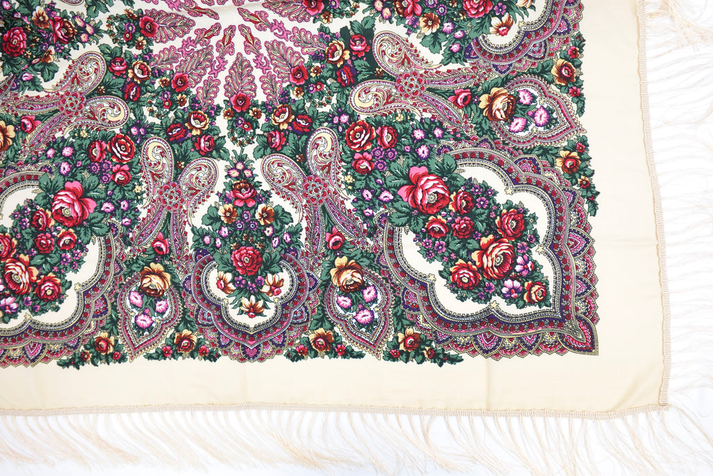 Cream Russia Style Church Scarf