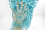Egyptian Teal Sequin & Beads Floral Bridal Lace