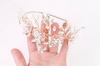 Crystal Flowers & Leaves Gold Headband