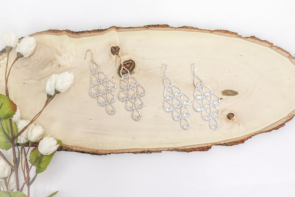 Cubic Zirconia Chandelier Dangle Earrings